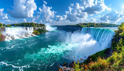 Panoramic view of Niagara Falls on a sunny day (1)