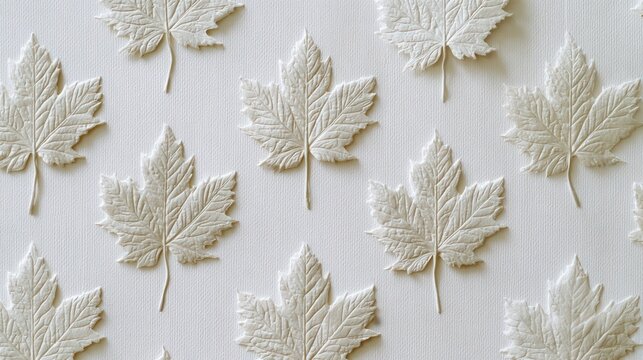 Decorative white leaves pattern
