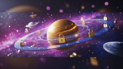 Astronomical Object with outer space composition - High quality digital art perfect for creative projects