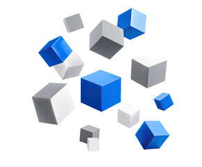 Abstract design of interconnected cubes