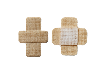 Adhesive bandage or medical bandage. Sticking plaster isolated on transparency background.