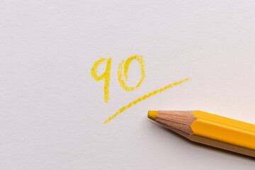 A low score written with a colored pencil.