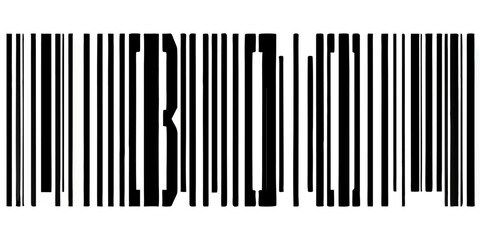 A high-resolution black and white barcode illustration with clean vertical lines of varying thickness and clear numeric digits below, isolated on a transparent background, crisp vector style suitable 