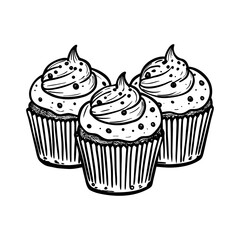 vector illustration of a cupcake