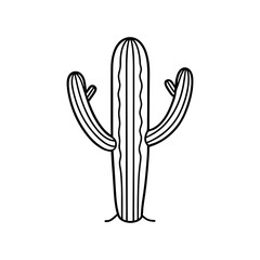 Simple saguaro cactus outline drawing