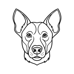 Simple dog face outline head