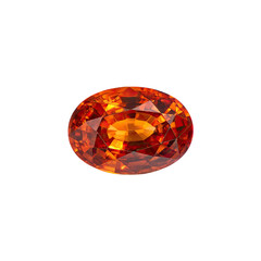 Fototapeta premium Oval-cut, vibrant orange gemstone