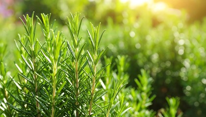 Close-up of vibrant rosemary sprigs