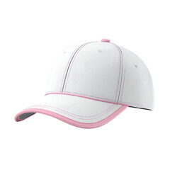 White baseball cap with pink trim