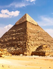 Ancient pyramid against a clear sky