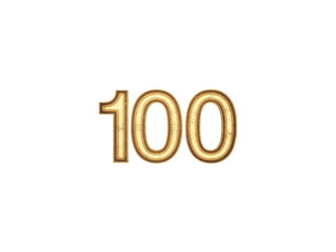 Celebrate a Century with Stunning Golden Number 100, Perfect for Anniversaries, Milestones, and Special Occasions, Sparkling with Elegance and Timeless Appeal