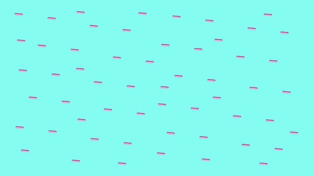 A playful and minimalist animation featuring pink sticks arranged in an abstract pattern on a soft background