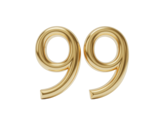 Celebrate a special golden milestone with this luxurious ninety-nine numeric symbol, perfect for anniversaries, promotions, or elegant birthday themes, a premium design element.