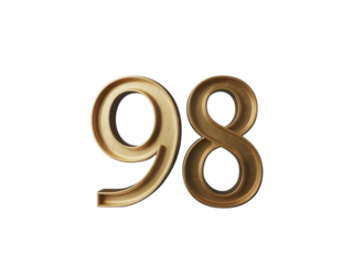 Celebrate a golden 98th milestone with this elegant number, perfect for anniversaries, birthdays, or special events requiring a touch of sophistication and timeless charm