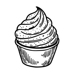vector illustration of a cupcake