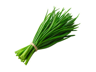 Fresh green chives bunch isolated on black background, Isolated On White Background, Png Transparent