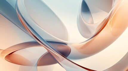 Fototapeta premium dynamic composition of semi-transparent elliptical shapes intersecting at angles with soft glow and shadow depth