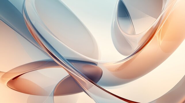 dynamic composition of semi-transparent elliptical shapes intersecting at angles with soft glow and shadow depth