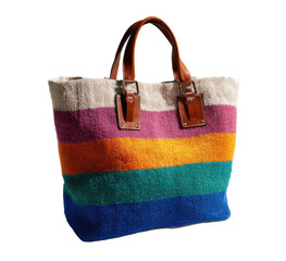 Colorful striped tote bag