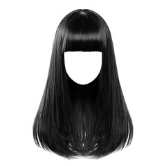 Black wig with bangs (1)