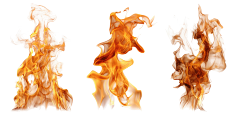 Abstract flames in various shapes