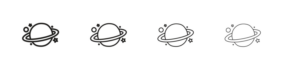 Planet saturn icon outline trend modern simple versions