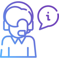 Gradient Virtual Assistant Line Icon