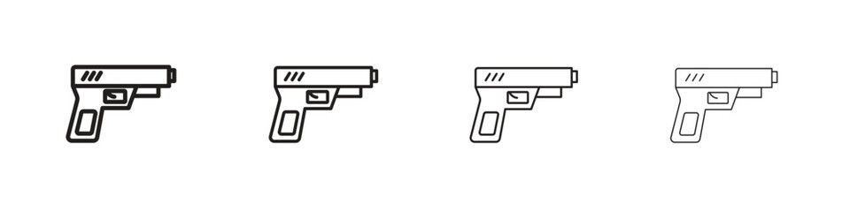 Pistol icon outline trend modern simple versions