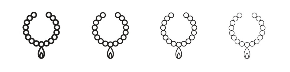 Pearl necklace icon outline trend modern simple versions