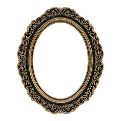 Ornate oval frame against black background