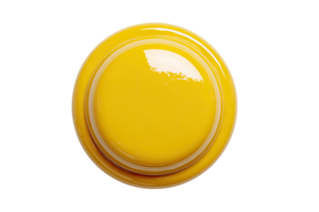 Bright yellow round button, glossy finish