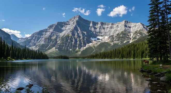 Mountain lake scenic landscape