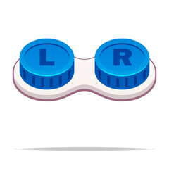 Contact lens case container vector isolated illustration