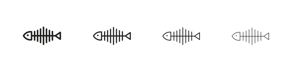 Fish bone icon outline trend modern simple versions