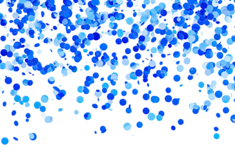 Abstract background of blue and white confetti-like circles