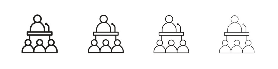 Convention icon outline trend modern simple versions