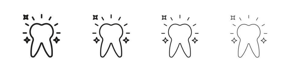 Clean teeth icon outline trend modern simple versions