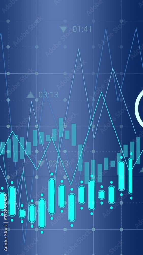 Wall mural animation of data processing over diagrams