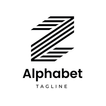 Modern Z letter logo design with parallel lines, ideal for corporate branding or innovative businesses seeking a strong, geometric visual identity concept