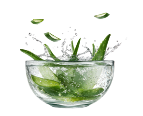Fresh aloe vera in a bowl of water