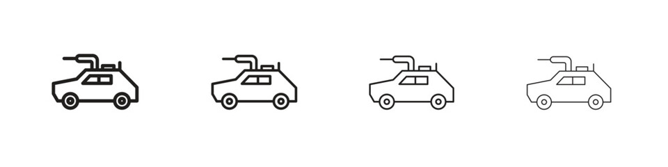 Armored vehicle icon outline trend modern simple versions