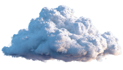 A fluffy cumulus cloud against a black background
