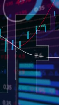 NFT animation overlaying financial graphs with data visualization in school setting