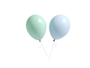 Minimalist Twin Balloons with Strings, Clean Composition