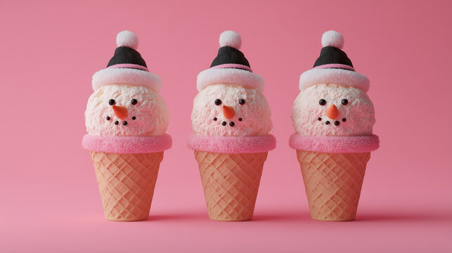 Ice cream in the form of snowman