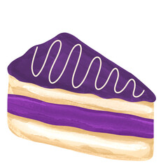 Watercolor Slice of Cake Illustration