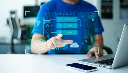Cybersecurity technology with data protection, encryption, password access, and cloud security....