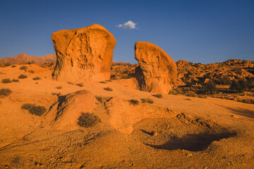 Anti-Atlas Mountains in Morocco – dramatic rocky landscape and desert scenery in North Africa © PawelUchorczak