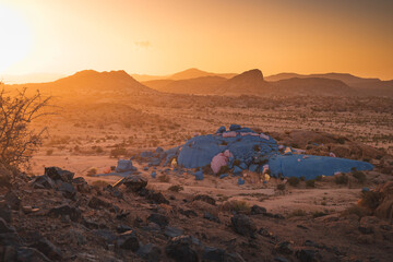 Anti-Atlas Mountains in Morocco – dramatic rocky landscape and desert scenery in North Africa © PawelUchorczak