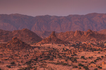 Anti-Atlas Mountains in Morocco – dramatic rocky landscape and desert scenery in North Africa © PawelUchorczak